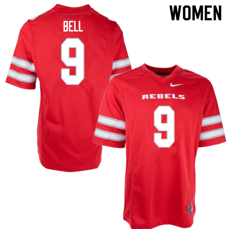 Women #9 LeShaun Bell UNLV Rebels College Football Jerseys Sale-Red - Click Image to Close
